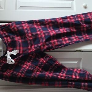 Classic Red and Blue Plaid Pajama Pants with Pockets